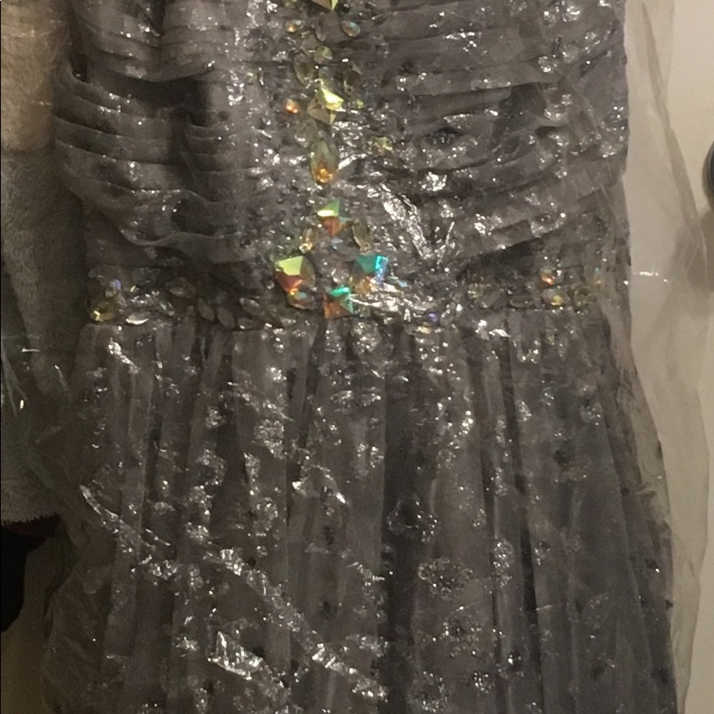 Royal queen silver stone long dress